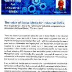 The Industrial Marketing Agency Newsletter - March 2013 : The Value of Social Media for Industrial SMEs