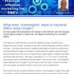 The Industrial Marketing Agency Newsletter - October 2013: What does Hummingbird mean to Industrial SMEs using Google