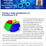 Taking a wider perspective on promotional P.R. - April 2014 newsletter