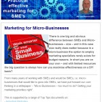 Marketing for Micro-Businesses, May 2014 newsletter from The Industrial Marketing Agency