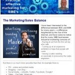The Marketing/Sales Balance - 18th March 2015 Newsletter