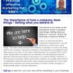 The importance of how a company does things - Selling what you believe in, 10th June 2015 Newsletter