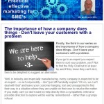 The importance of how a company does things - Don't leave your customers with a problem, 24th June 2015 Newsletter