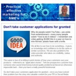 Don't take customer applications for granted, 18th August 2015 Newsletter