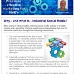 Why - and what is - Industrial Social Media? 21st January 2016 newsletter